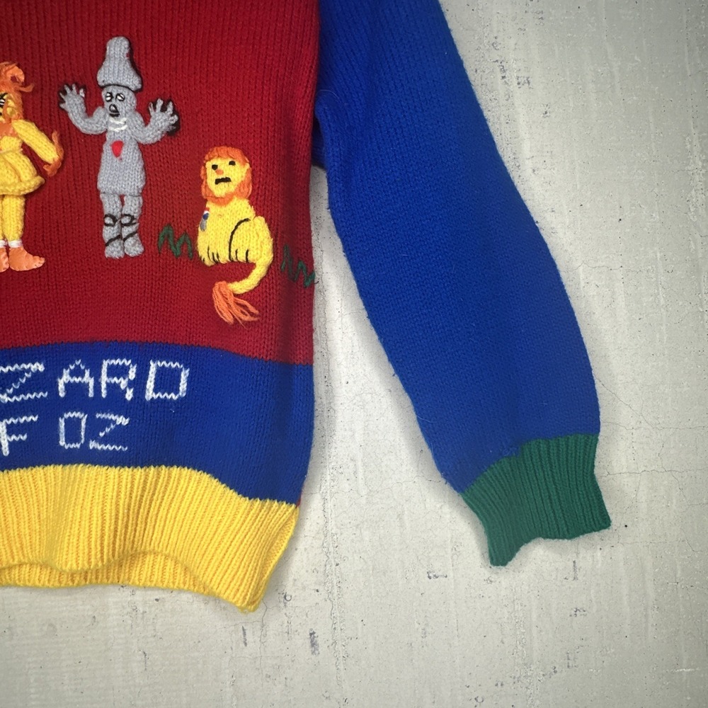 Vintage 1988 Harlequin Designs Wizard of Oz Colorblock Kids Sweater | Tag Sz: 6 - Picture 3 of 10